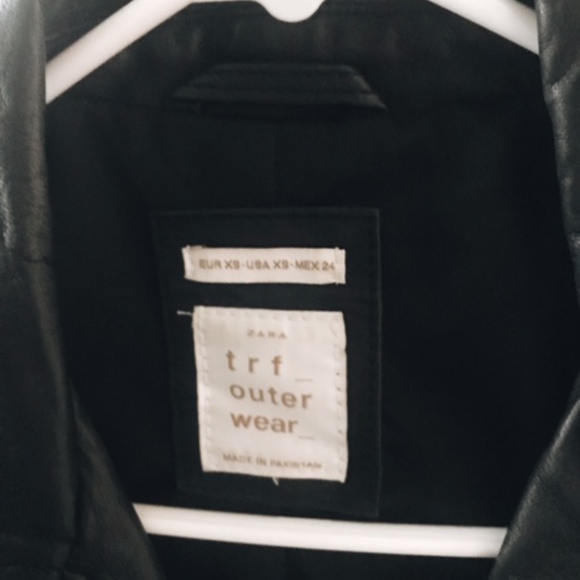 Zara Black Leather Jacket - Picture 2 of 3